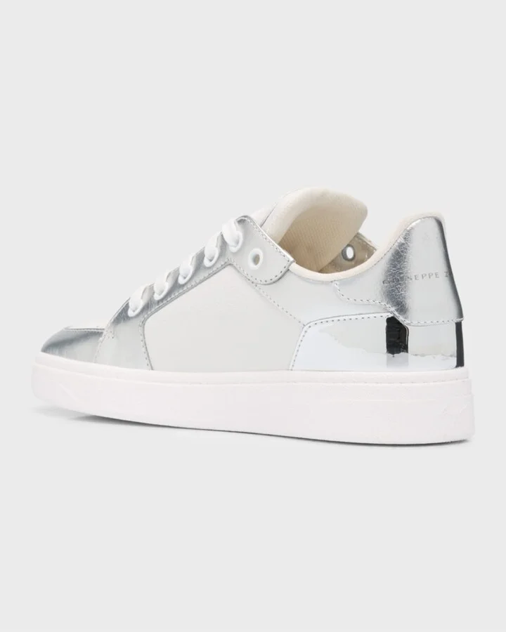 Men's Metallic-Trim Leather Low-Top Sneakers - Image 3