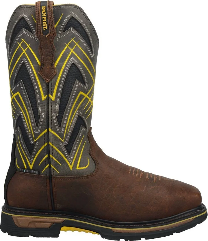 Men's Metatarsal-Guard Eh Waterproof Cyclone Work Boot With Comp-Toe In Brown/grey