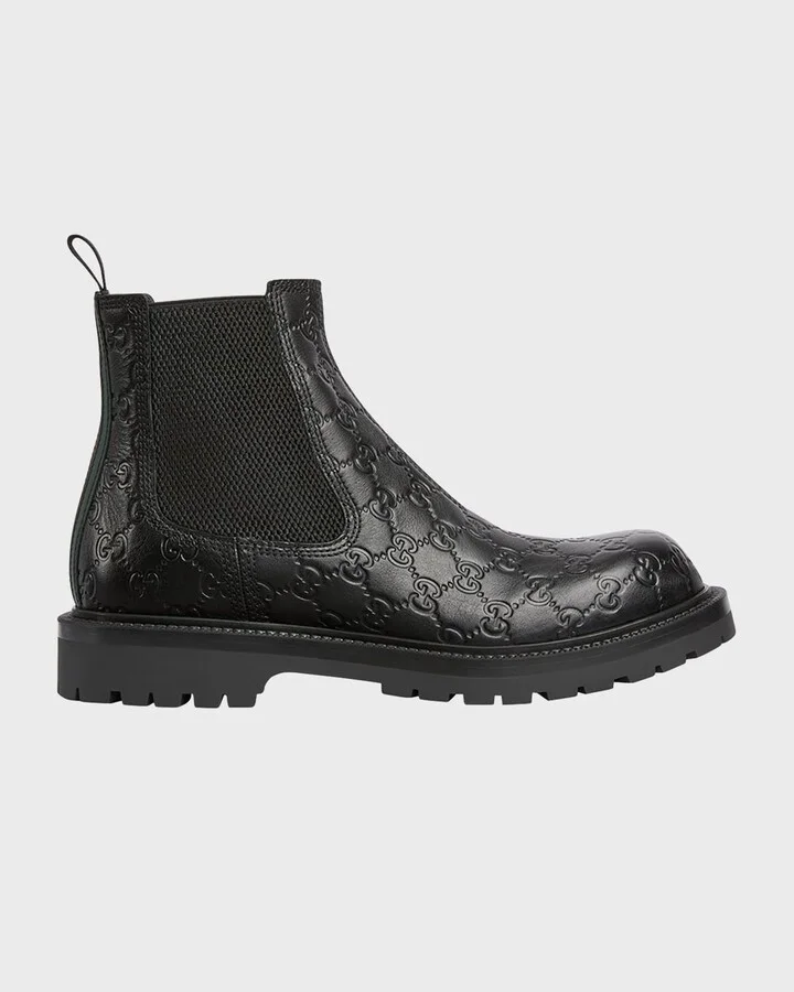 Men's Miart GG Leather Lug Sole Chelsea Boots