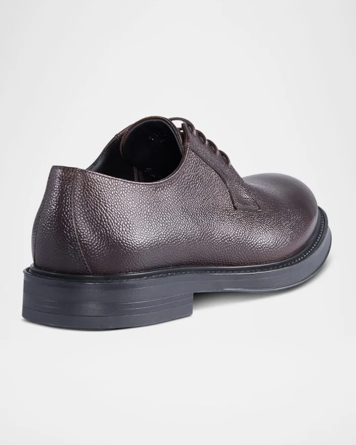Men's Michael Pebbled Leather Derby Shoes - Image 2
