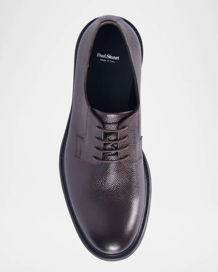 Men's Michael Pebbled Leather Derby Shoes - Image 3