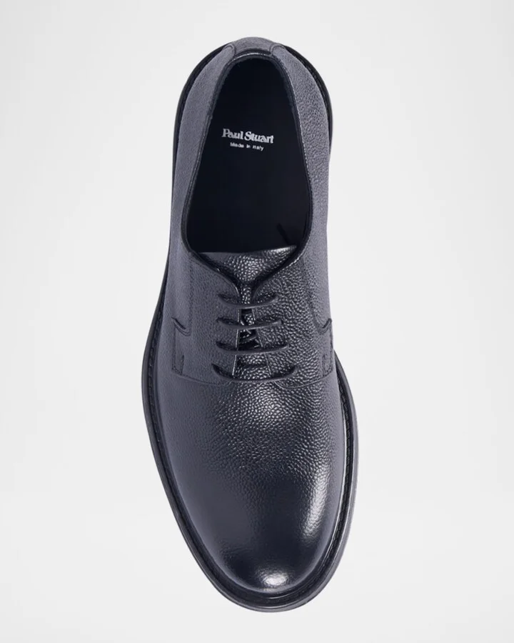 Men's Michael Pebbled Leather Derby Shoes - Image 6