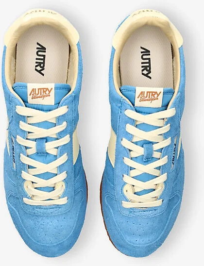 Mens Mid Blue Windspin Low-Top Suede Runner Trainers Eur 44 / 10 Uk Men - Image 2