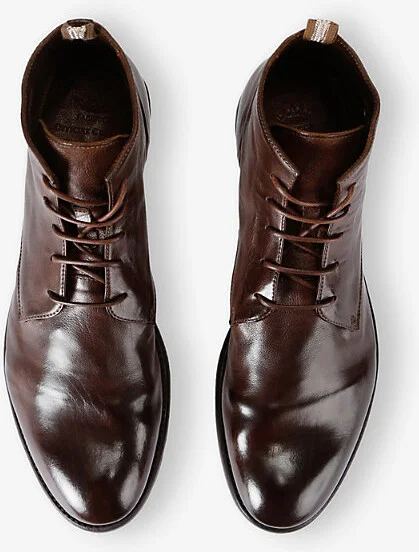 Mens Mid Brown Arc Lace-Up Leather Boots Eur 42 / 8 Uk Men - Image 2