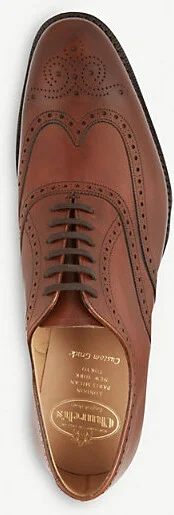 Mens Mid Brown Berlin Punched Wingcap Oxford Shoes Eur 45 / 11 Uk Men - Image 2