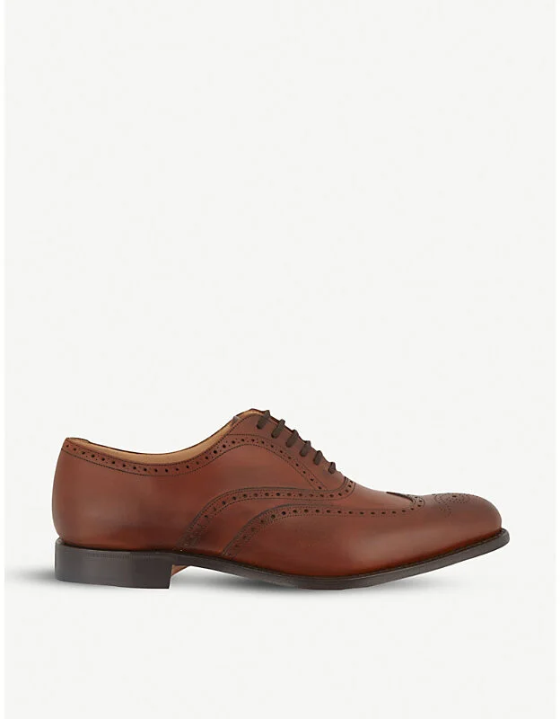 Mens Mid Brown Berlin Punched Wingcap Oxford Shoes Eur 45 / 11 Uk Men