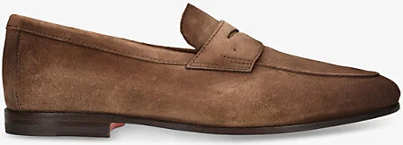 Mens Mid Brown Carlo Suede Penny Loafers Eur 42 / 8 Uk Men