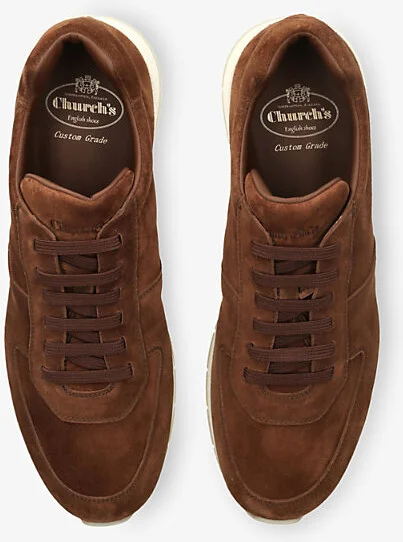 Mens Mid Brown Livingston Low-Top Suede Trainers Eur 42 / 8 Uk Men - Image 2