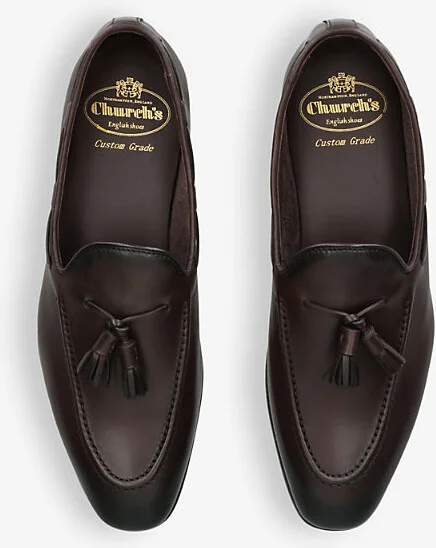 Mens Mid Brown Maidstone Tassel-Embellished Leather Loafers Eur 42 / 8 Uk Men - Image 2