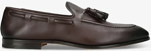 Mens Mid Brown Maidstone Tassel-Embellished Leather Loafers Eur 42 / 8 Uk Men