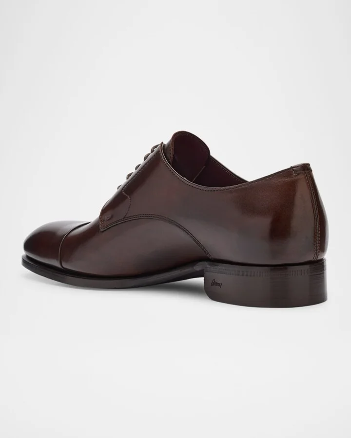 Men's Milano Leather Cap-Toe Derby Shoes - Image 2
