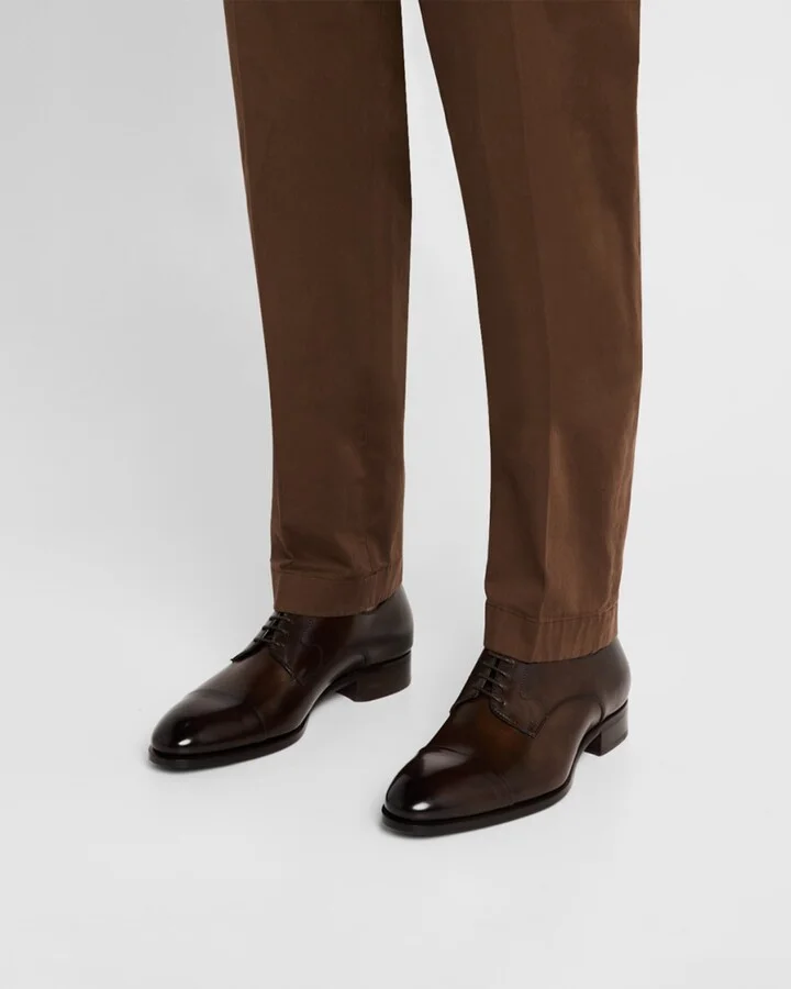 Men's Milano Leather Cap-Toe Derby Shoes - Image 5