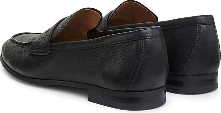 Men's Milton R Apron-Toe Leather Penny Loafers - Black - Size 8 - Image 3