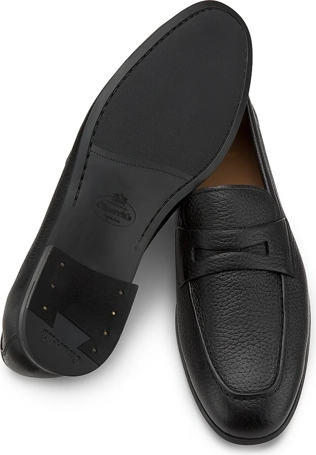 Men's Milton R Apron-Toe Leather Penny Loafers - Black - Size 8 - Image 6