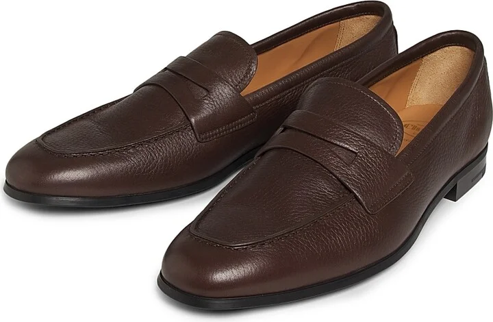 Men's Milton R Apron-Toe Leather Penny Loafers - Black - Size 8 - Image 7