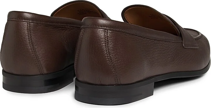Men's Milton R Apron-Toe Leather Penny Loafers - Black - Size 8 - Image 8