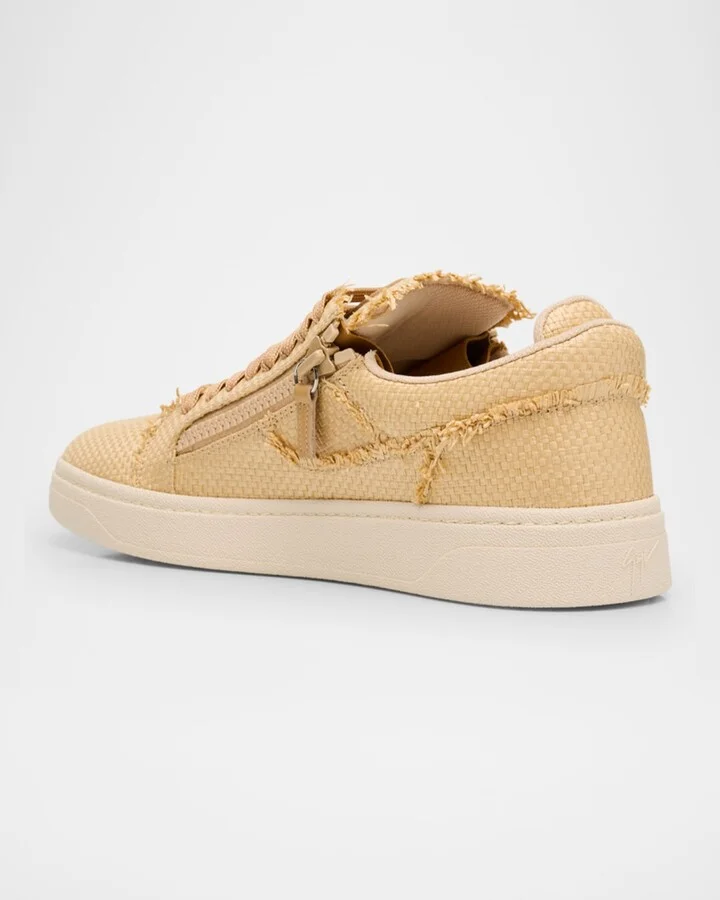 Men's Mitha Raffia Low-Top Sneakers - Image 3