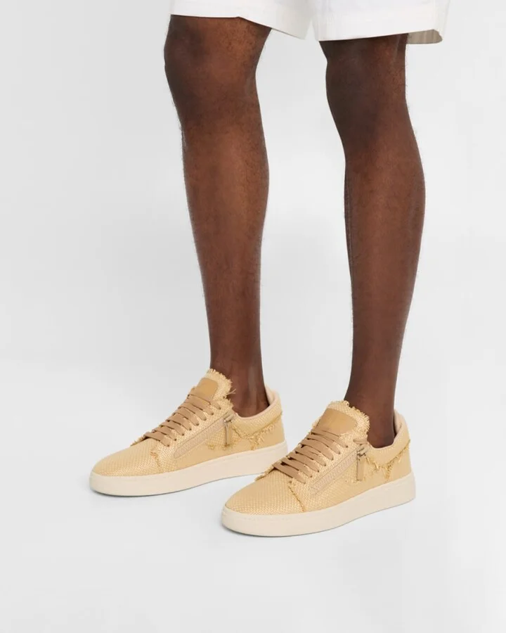 Men's Mitha Raffia Low-Top Sneakers - Image 4