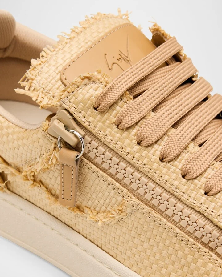 Men's Mitha Raffia Low-Top Sneakers - Image 5