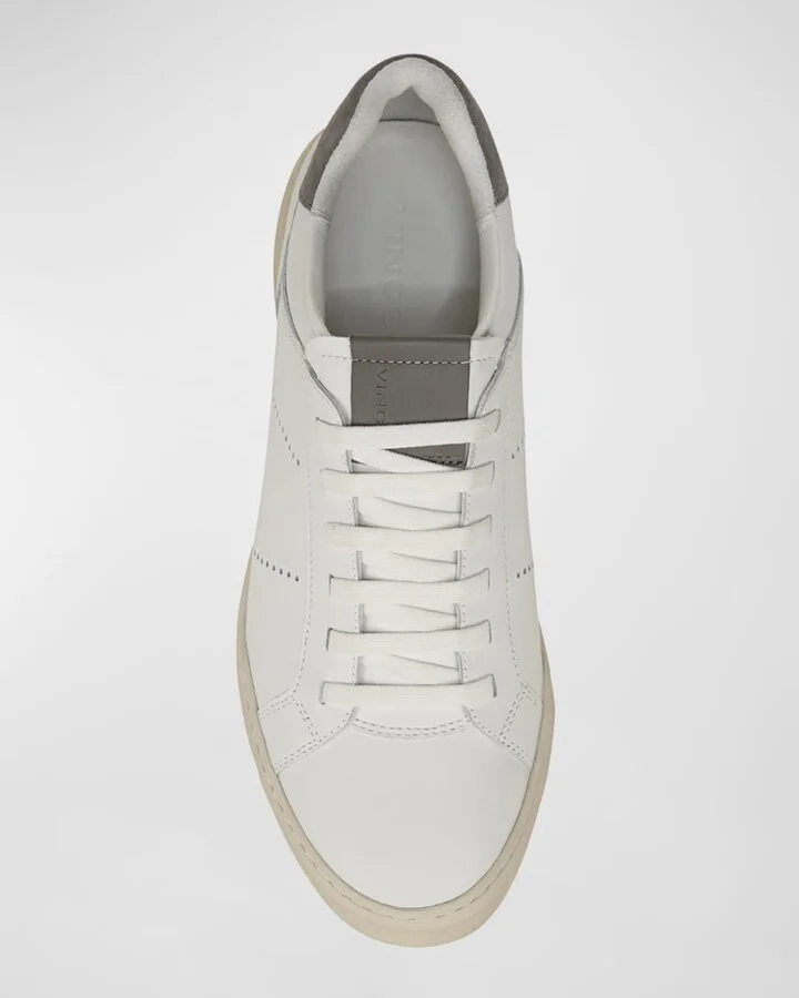 Men's Mixed Leather Low-Top Sneakers - Image 2