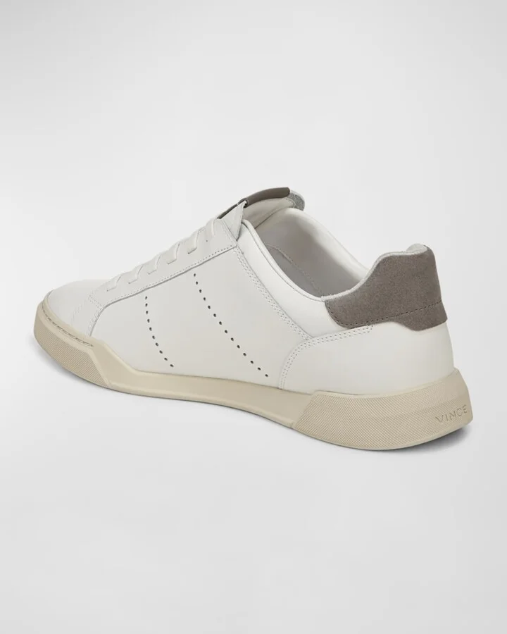 Men's Mixed Leather Low-Top Sneakers - Image 3