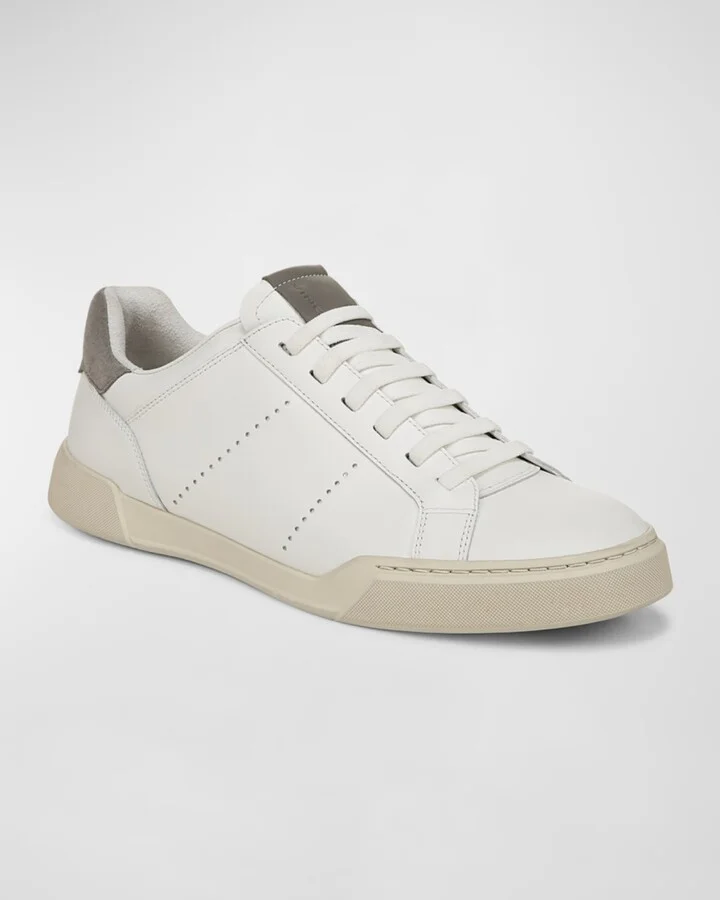 Men's Mixed Leather Low-Top Sneakers - Image 4