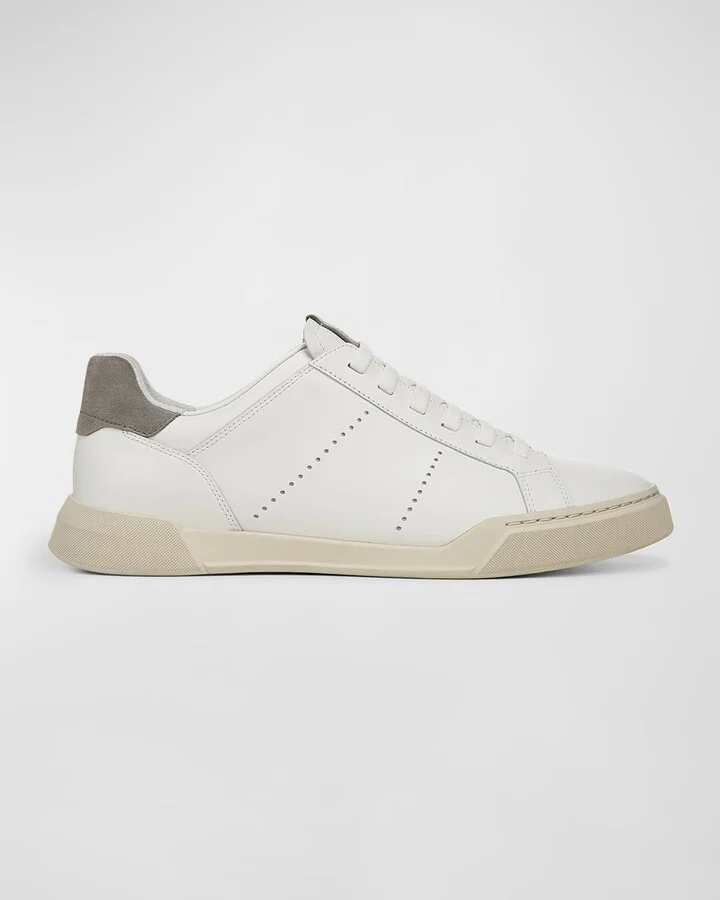 Men's Mixed Leather Low-Top Sneakers
