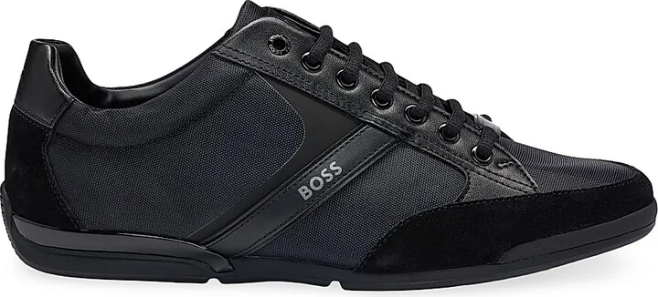 Men's Mixed Material Trainers Shoes - Black - Size 7