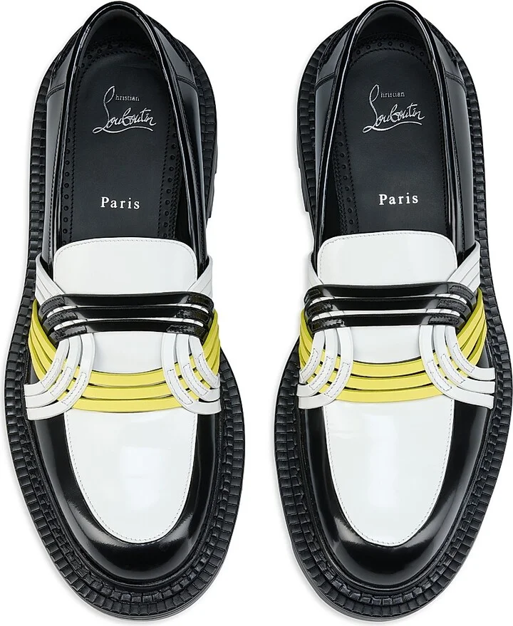 Men's Moc College Gaagal Leather Loafers - Black Multi - Size 7.5 - Image 4
