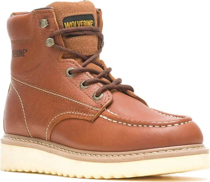 Men's Moc Toe 6" Work Boot In Brown, Honey