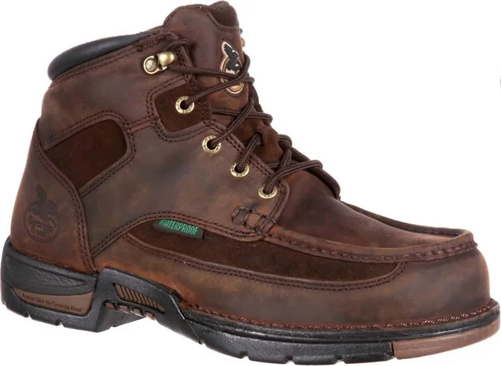 Men's Moc Toe Athens Work Boot - Wide In Brown