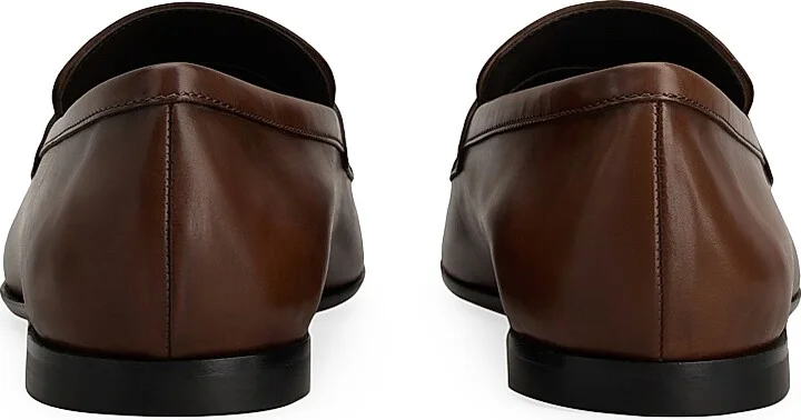 Men's Mocassino Cuoio Leather Penny Loafers - Teak - Size 7.5 - Image 3