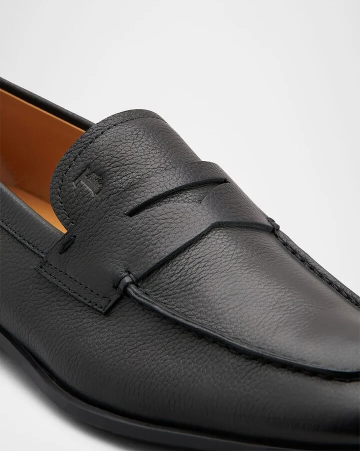 Men's Mocassino Gomma Leather Penny Loafers - Image 3