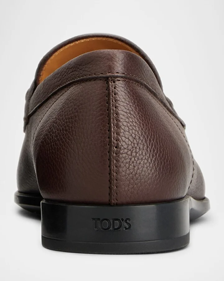 Men's Mocassino Gomma Leggera Leather Penny Loafers - Image 4