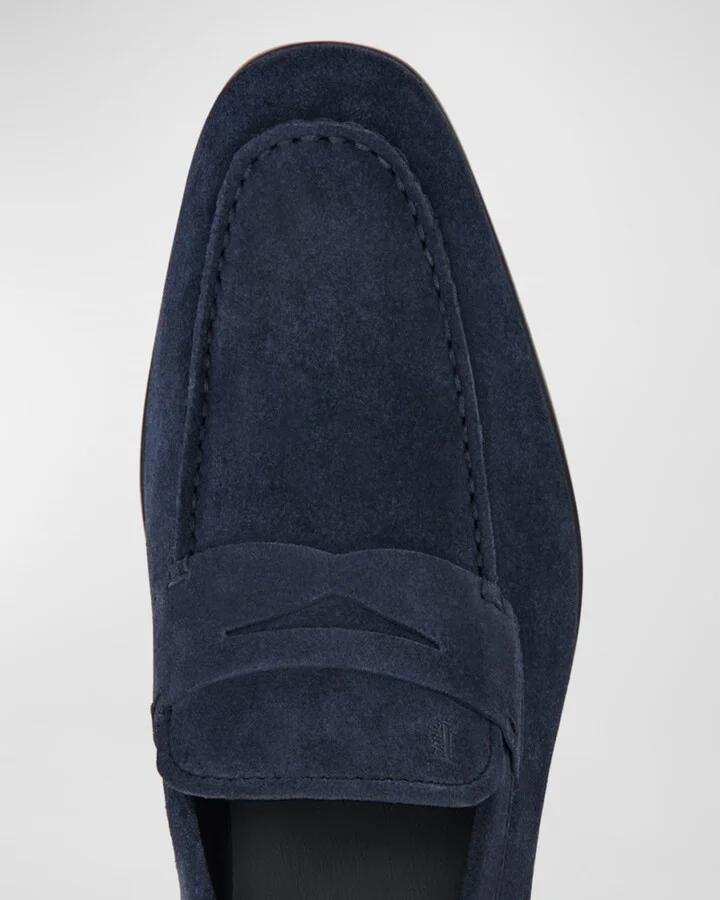 Men's Mocassino Gomma Leggera Suede Penny Loafers - Image 2