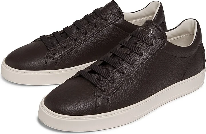 Men's Moccassino Gomma Leather Sneakers - Caffe - Size 7 - Image 2