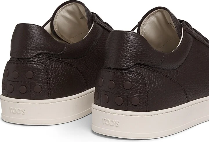 Men's Moccassino Gomma Leather Sneakers - Caffe - Size 7 - Image 3