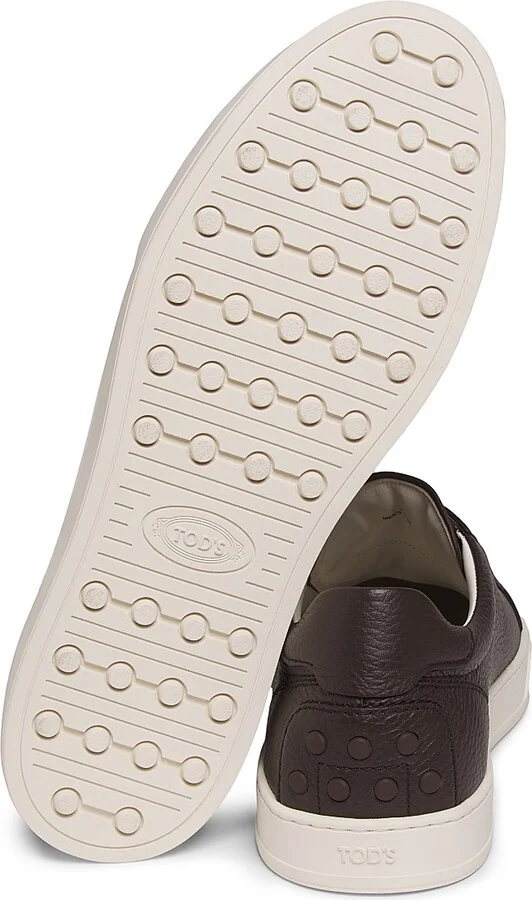 Men's Moccassino Gomma Leather Sneakers - Caffe - Size 7 - Image 5