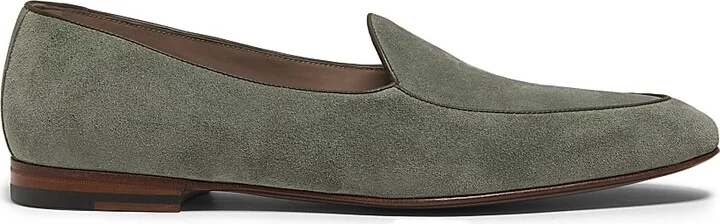 Men's Modena Suede Loafers - Green - Size 9