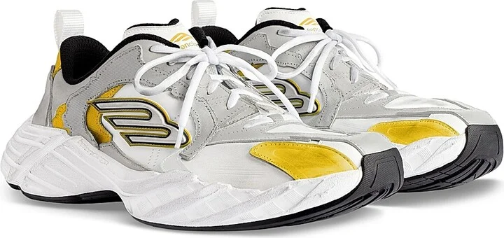 Men's Monday Sneakers - Grey White Yellow - Size 8 - Image 2