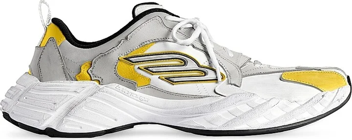 Men's Monday Sneakers - Grey White Yellow - Size 8