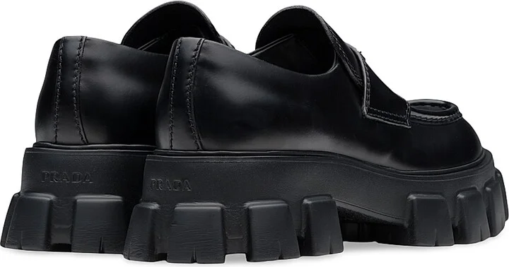 Men's Monolith Brushed Leather Loafers - Black - Size 9 - Image 4
