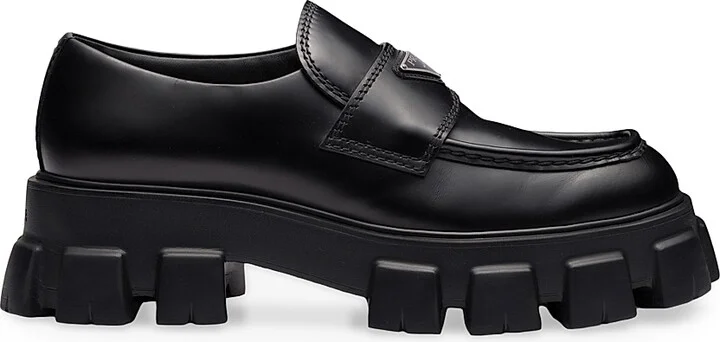 Men's Monolith Brushed Leather Loafers - Black - Size 9