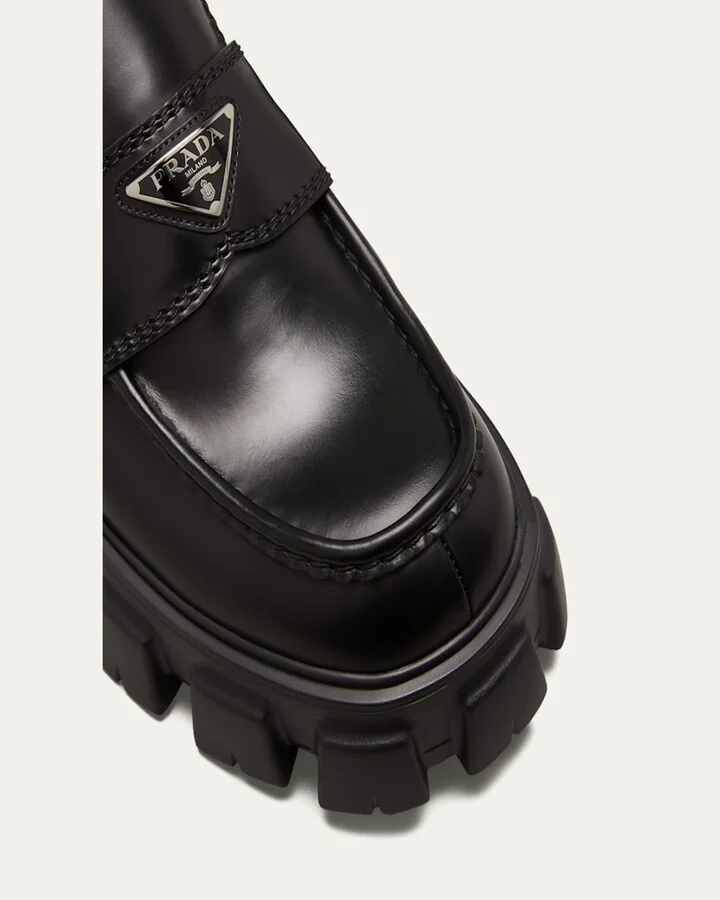 Men's Monolith Lug-Sole Brushed Leather Loafers - Image 3