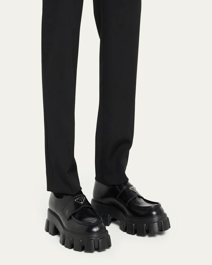 Men's Monolith Lug-Sole Brushed Leather Loafers - Image 4