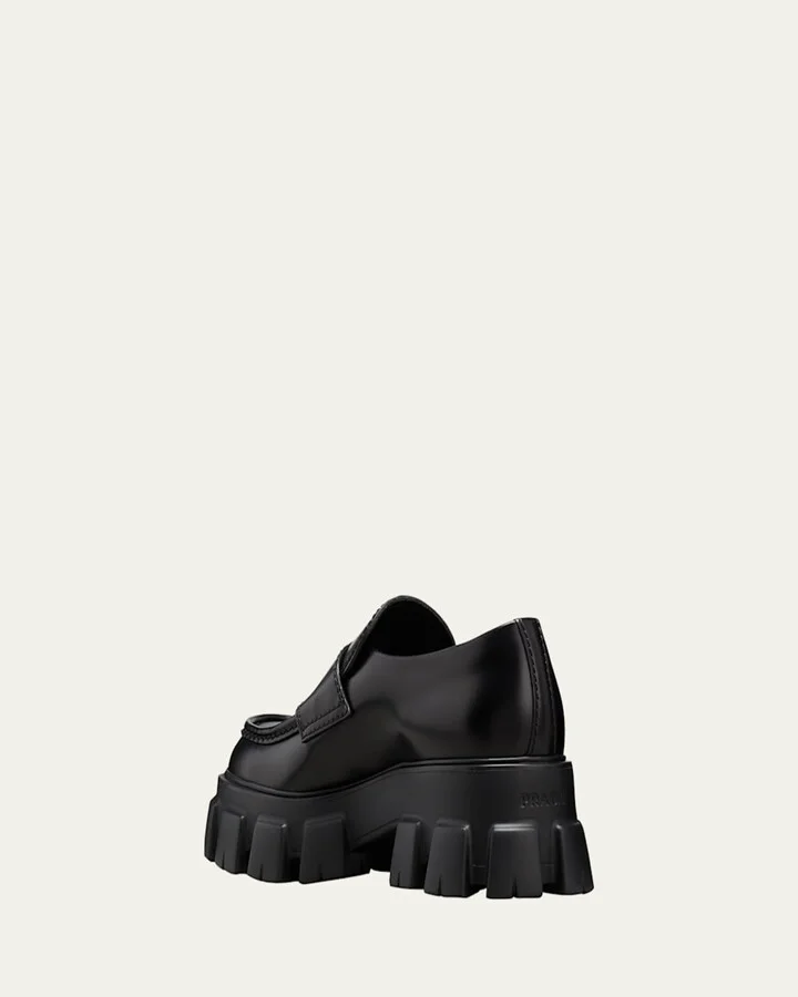 Men's Monolith Lug-Sole Brushed Leather Loafers - Image 8