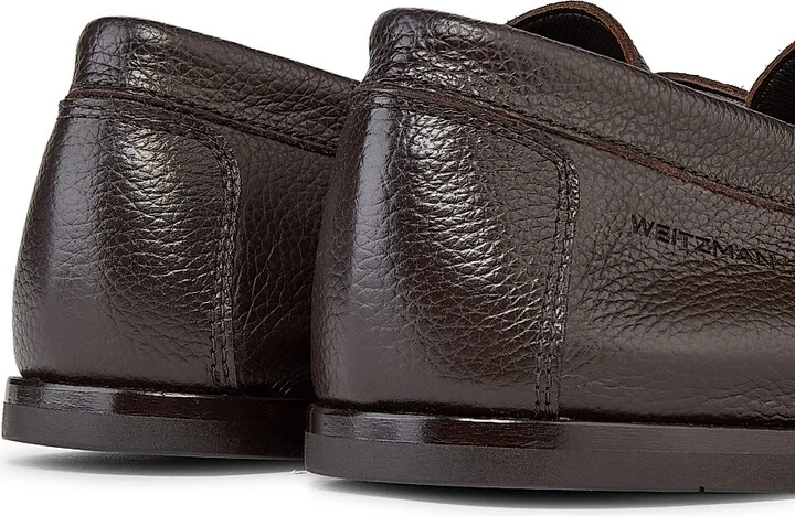 Men's Montauk Tie Pebble-Grain Leather Moccasins - Dark Brown - Size 11 - Image 3