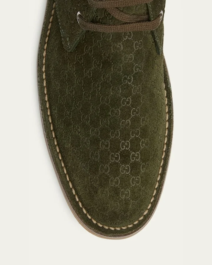 Men's Moreau GG Suede Lace-Up Ankle Boots - Image 3