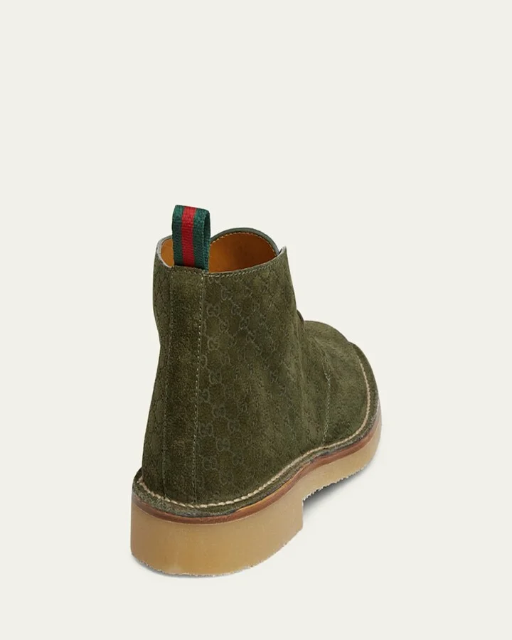 Men's Moreau GG Suede Lace-Up Ankle Boots - Image 5