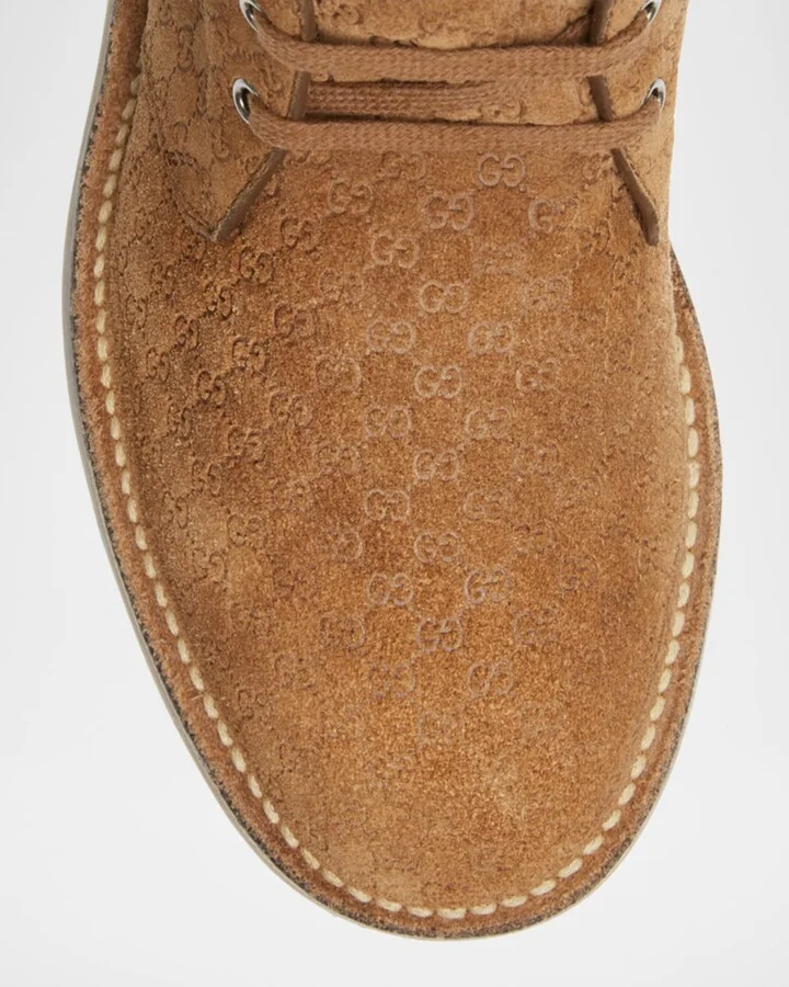 Men's Moreau GG Suede Lace-Up Ankle Boots - Image 2